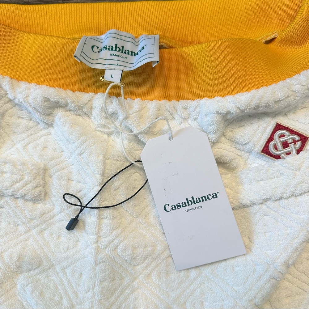 Casablanca White and Yellow Women's Logo-Debossed Track Pants
